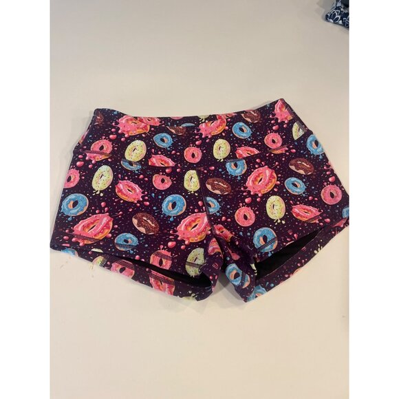 Donut Patterned Womens Athletic Shorts Polyester/Spandex Size M - Picture 5 of 8